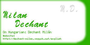 milan dechant business card